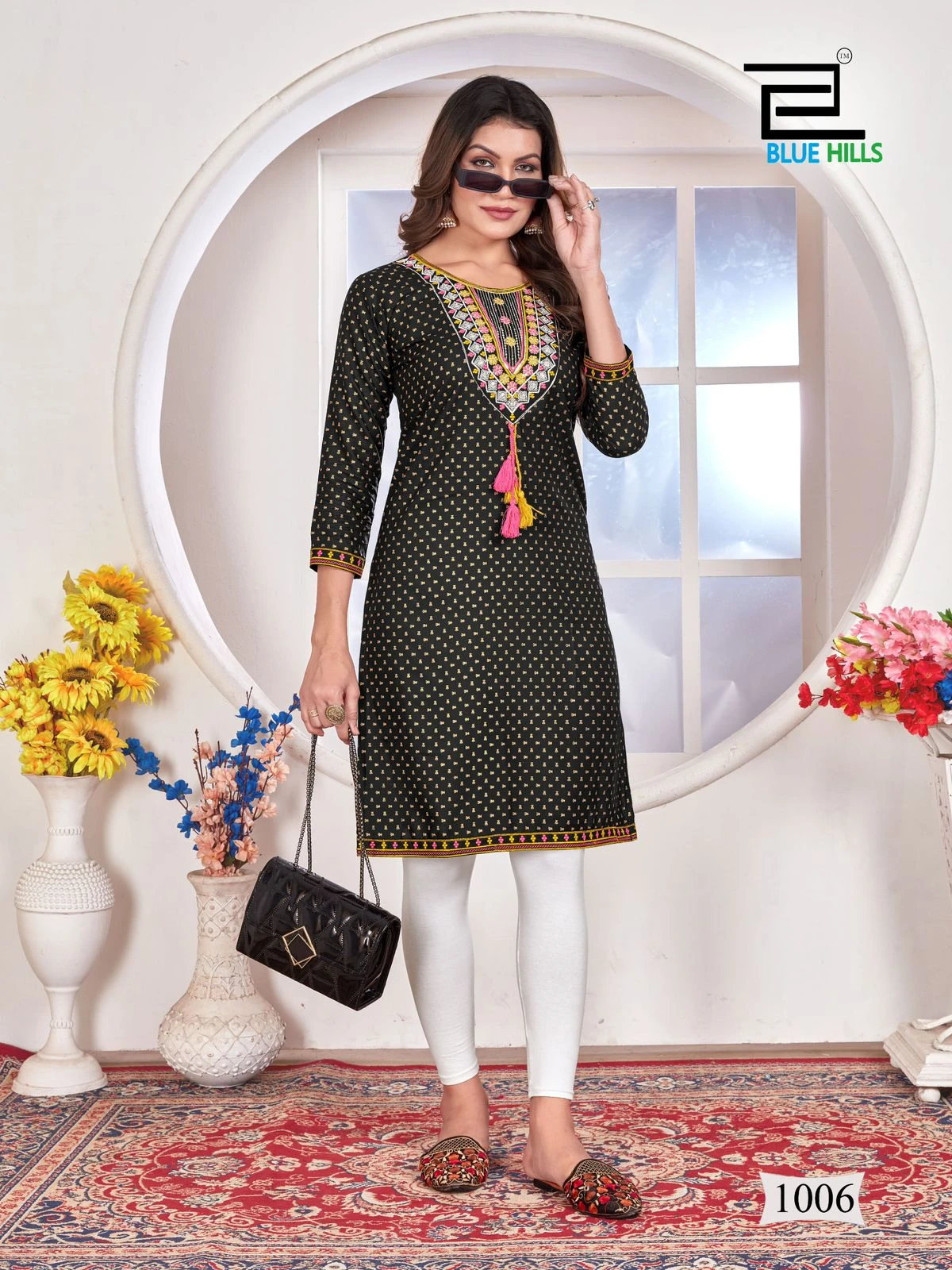 Blue Hills Priya Rayon 14Kg Wholesale Fancy Kurtis Catalog — Wholesale Kurtis, Blue Hills wholesale from Surat — view 8